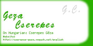 geza cserepes business card